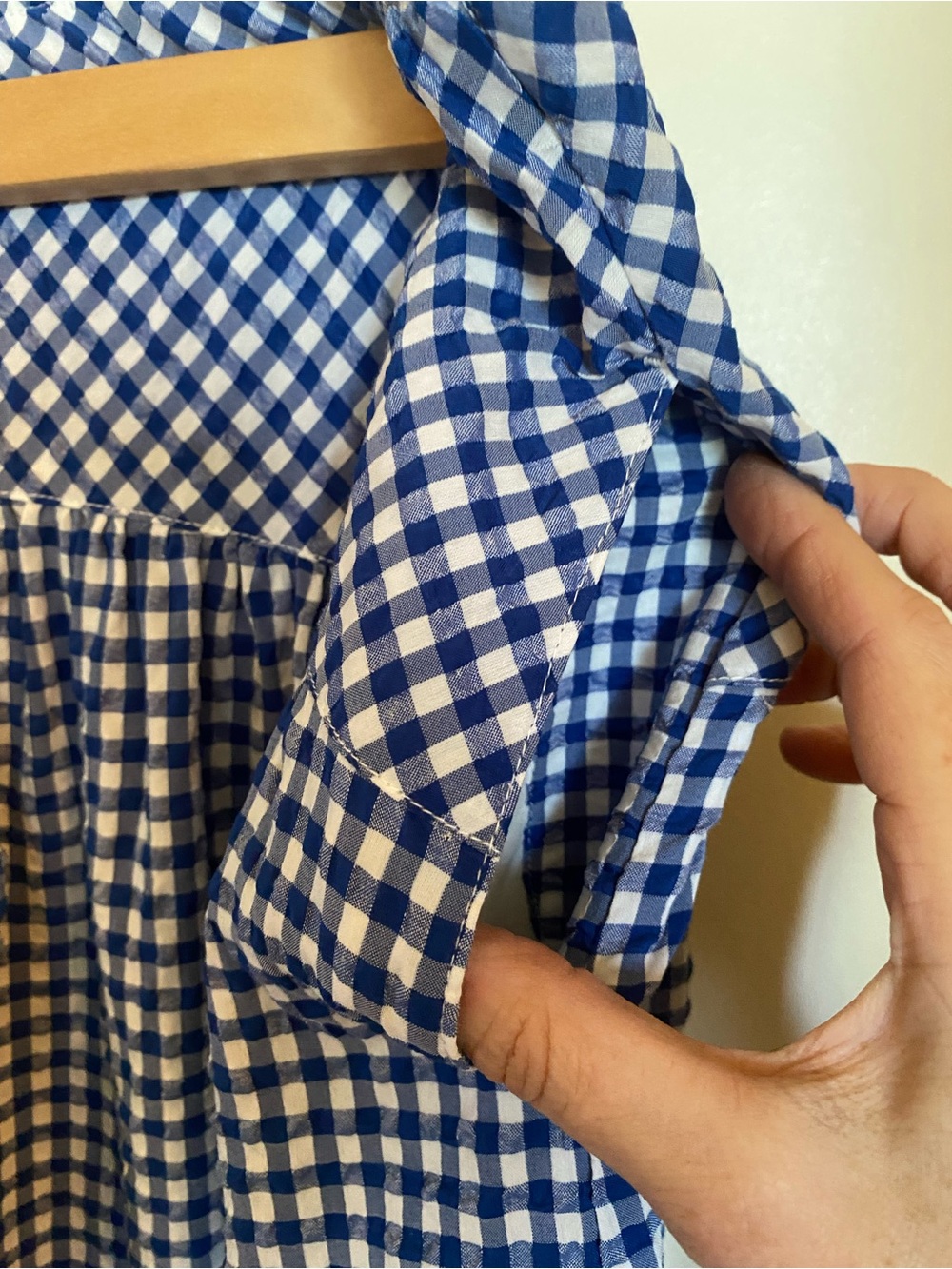 Uniqlo Gingham Seersucker Midi Skirt Women’s Large - Picture 3 of 3